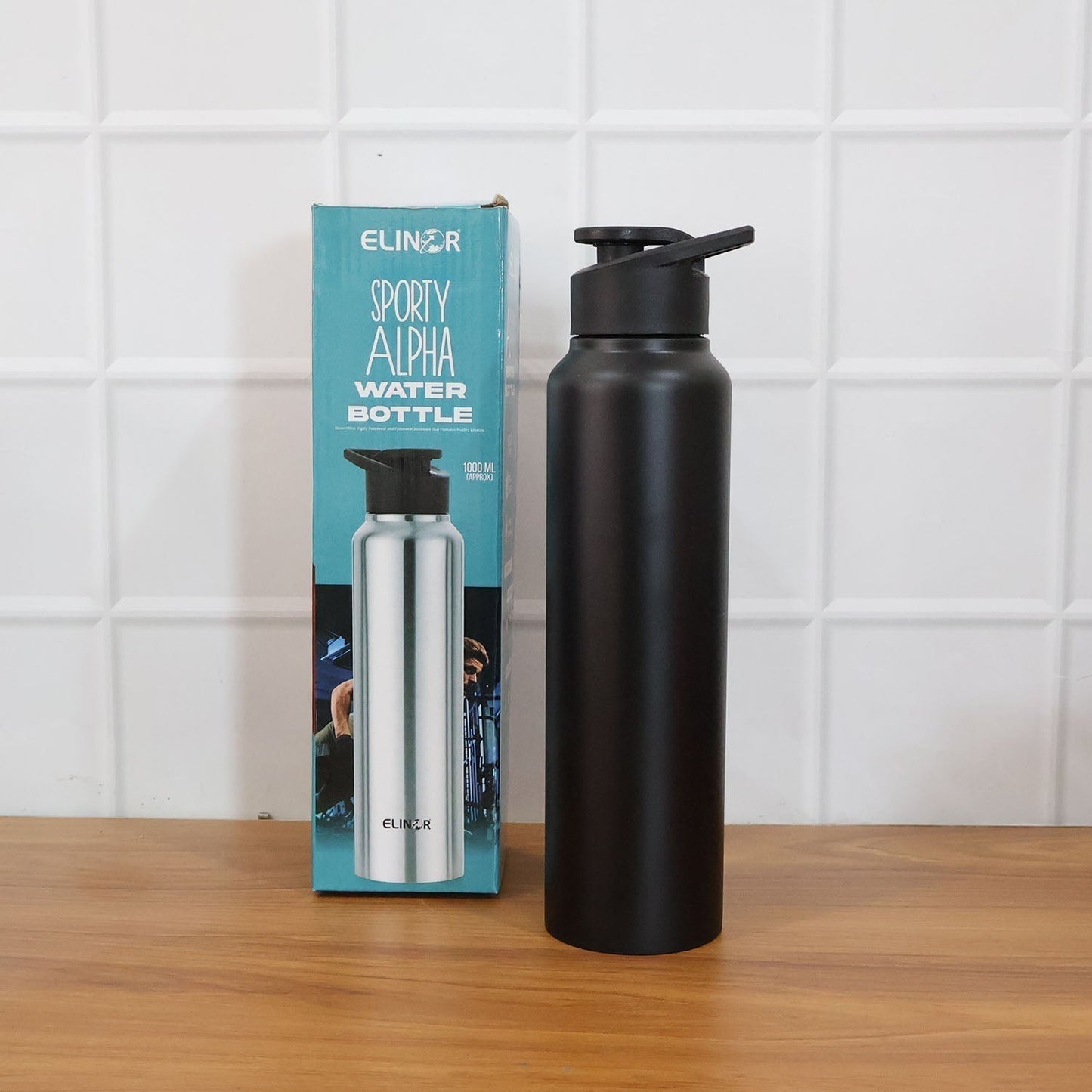 Stainless Steel 1000ml Flip-Top Reusable Sports Water Bottle â€“ 1 Pc