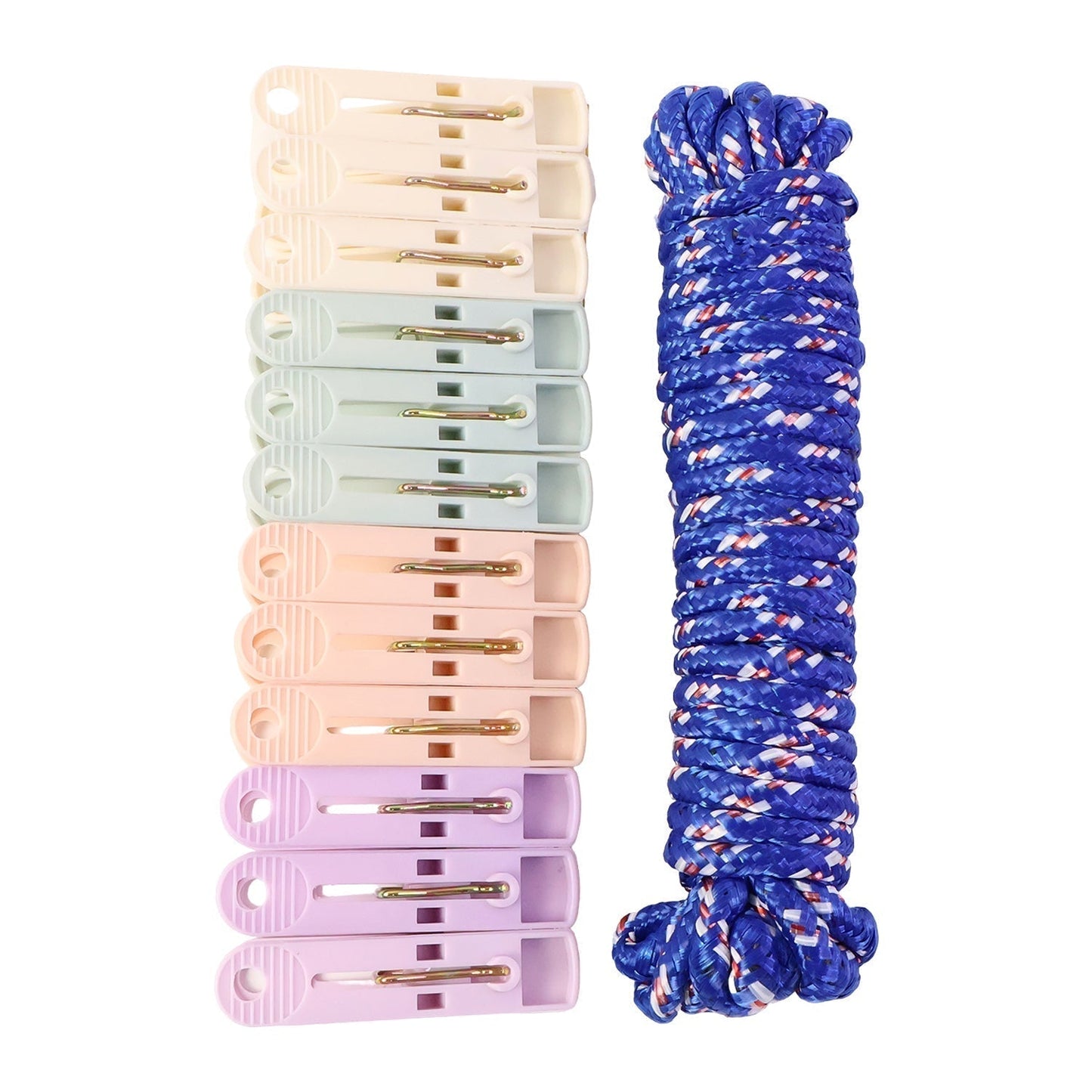 Clothesline Rope 12 Clips â€“ 5 Meter Approx Heavy Duty Laundry Drying Rope with Clip