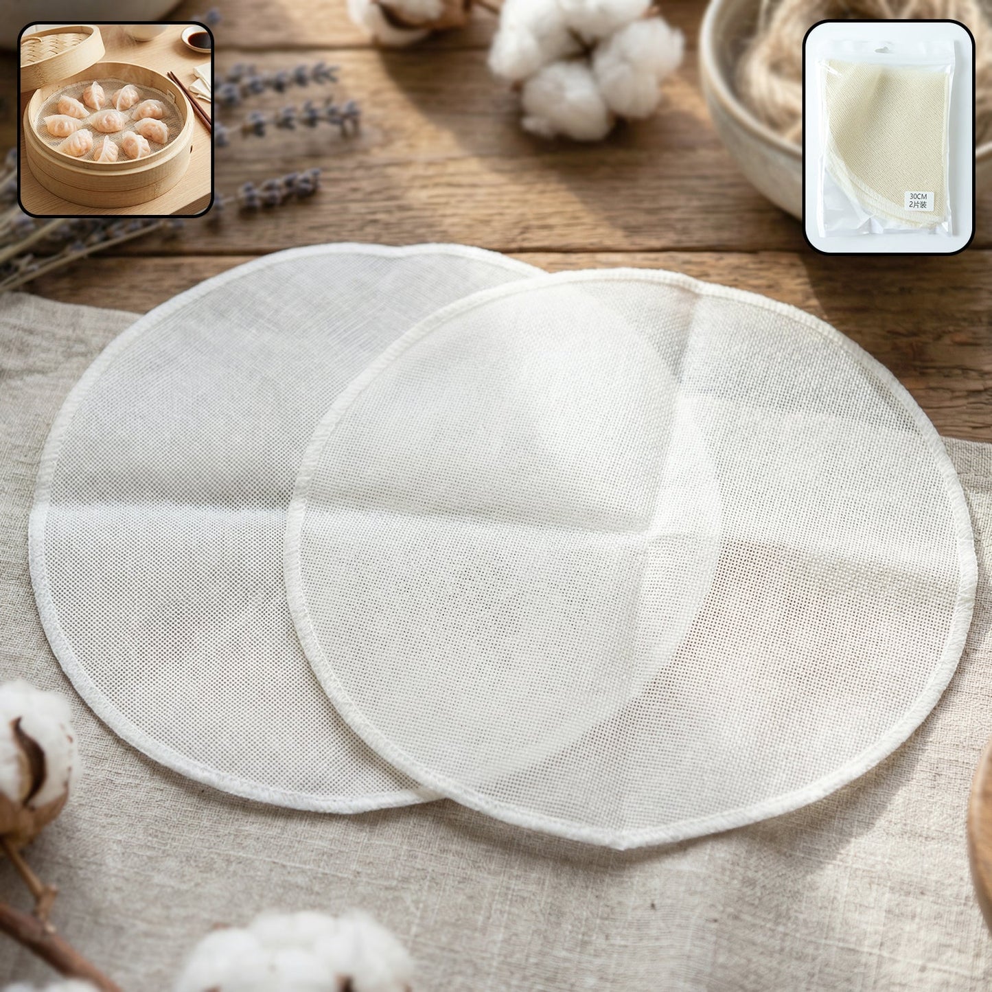 Reusable Cotton Steam Cloth (2 Pc, 30 Cm)