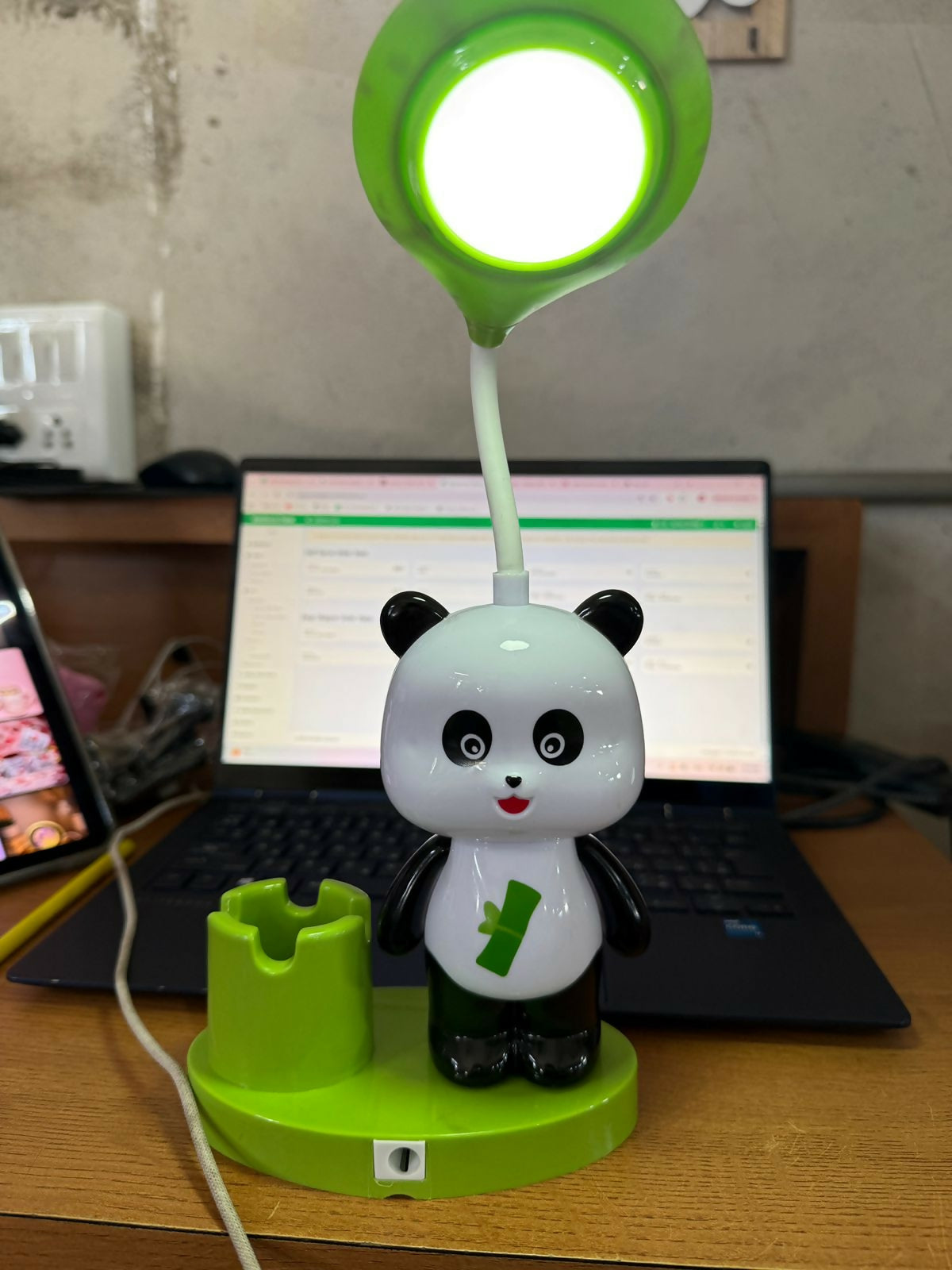 Panda LED Desk Lamp with Pen Holder Kids Study Table Lamp