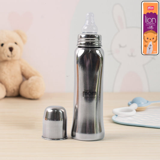 Supermom Lion Stainless Steel Feeding Bottle â€“ 250ml
