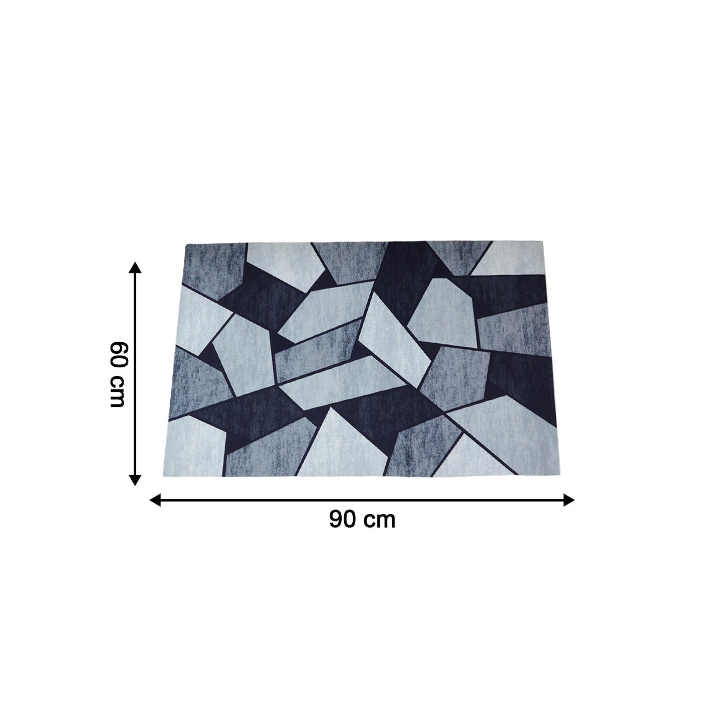 Geometric Anti Slip Door Floor Mat (1 Pc, 90x60 Cm)