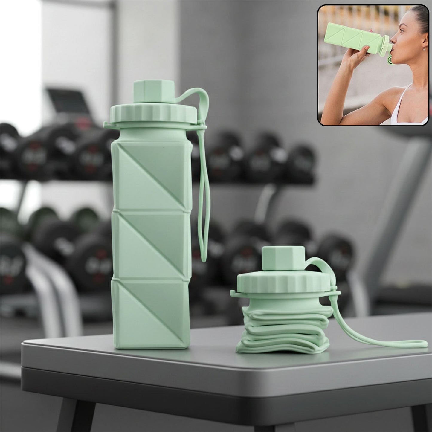 Premium Foldable Collapsible Water Bottle (1 Pc)