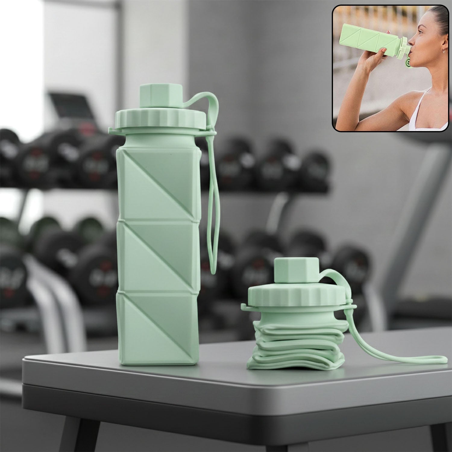 Premium Foldable Collapsible Water Bottle (1 Pc)
