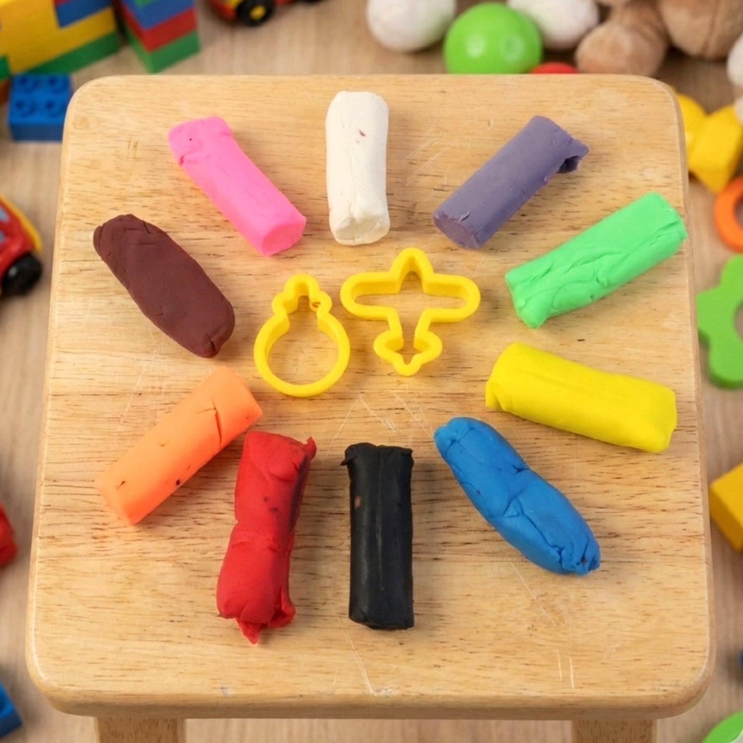 Frisky Dough Modelling Clay Set â€“ 12 Multicolor Dough Sticks with Shape Cutters