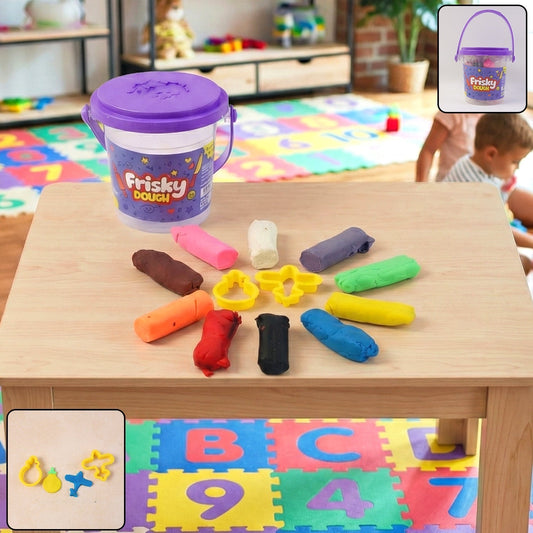 Frisky Dough Modelling Clay Set â€“ 12 Multicolor Dough Sticks with Shape Cutters