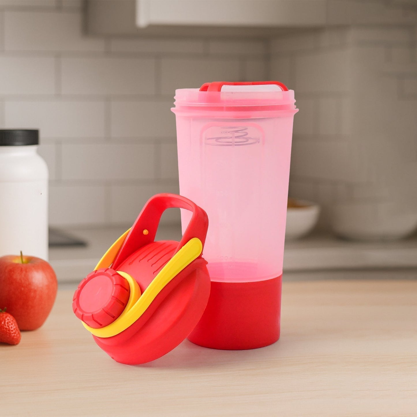 Supermom  Plastic Premium Booster Gym Shaker Bottle with Mixing Ball (550ml / 1 Pc)