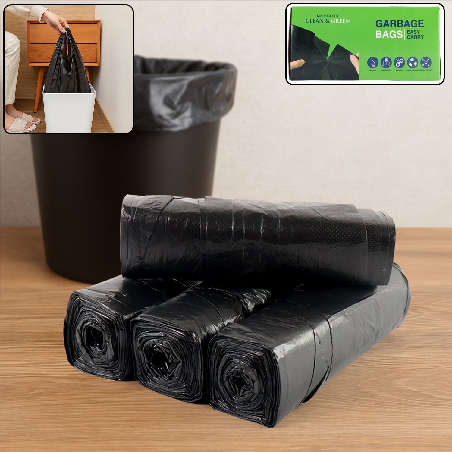 Garbage Bags â€“ Pack of 4 Rolls (45 Ã— 40 cm)