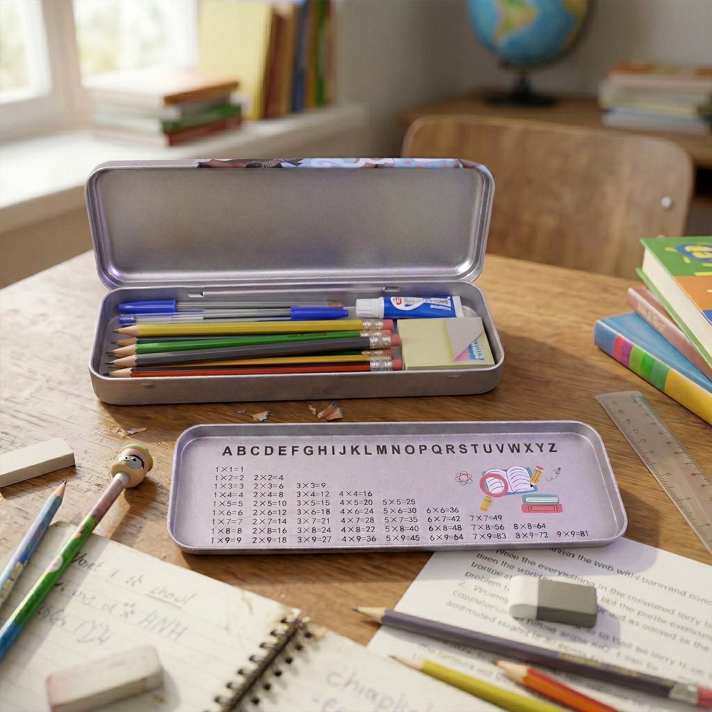 Multipurpose Printed Metal Pencil Box (1 Pc)