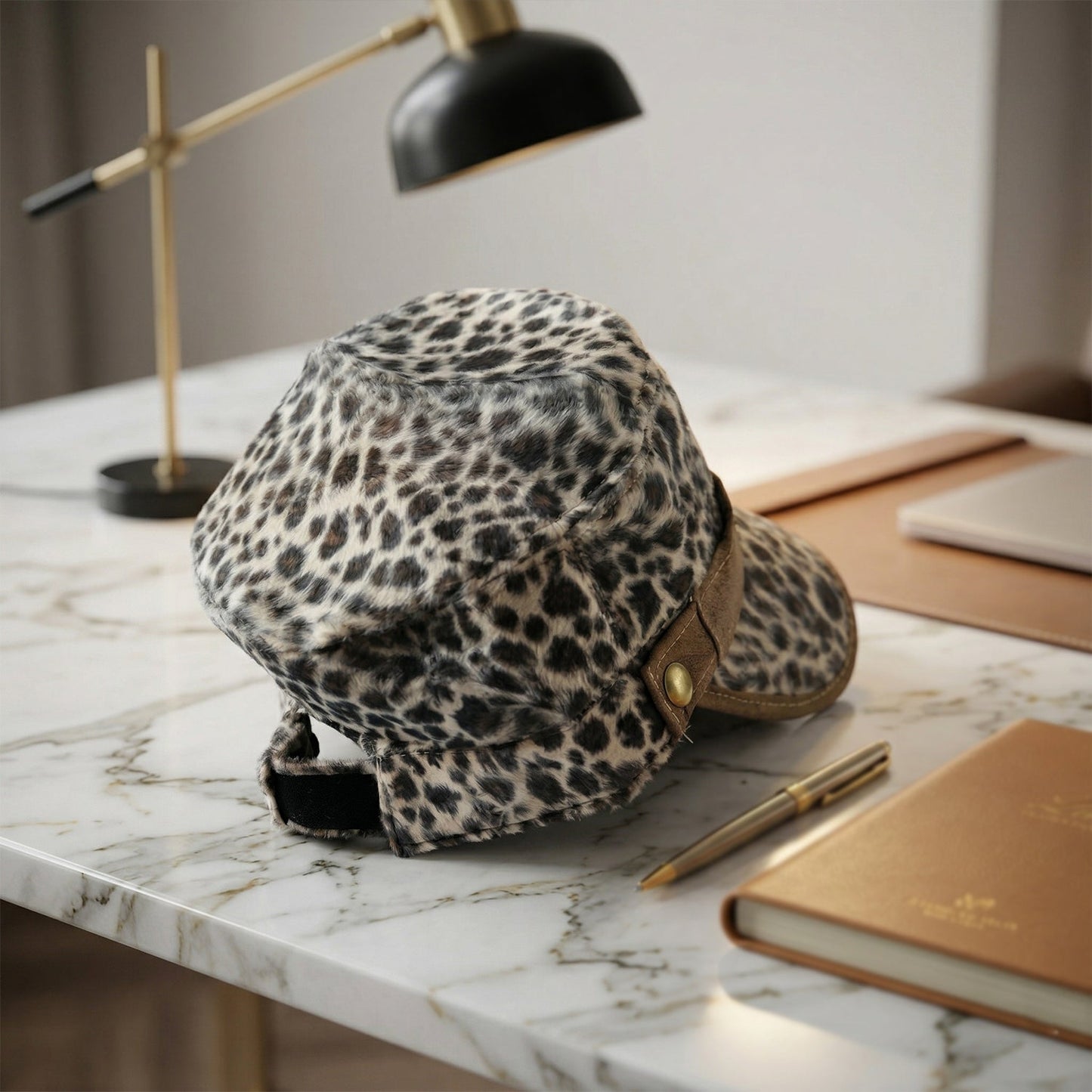 Stylish Leopard Print Military Style Cap (1 Pc)
