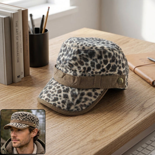 Stylish Leopard Print Military Style Cap (1 Pc)