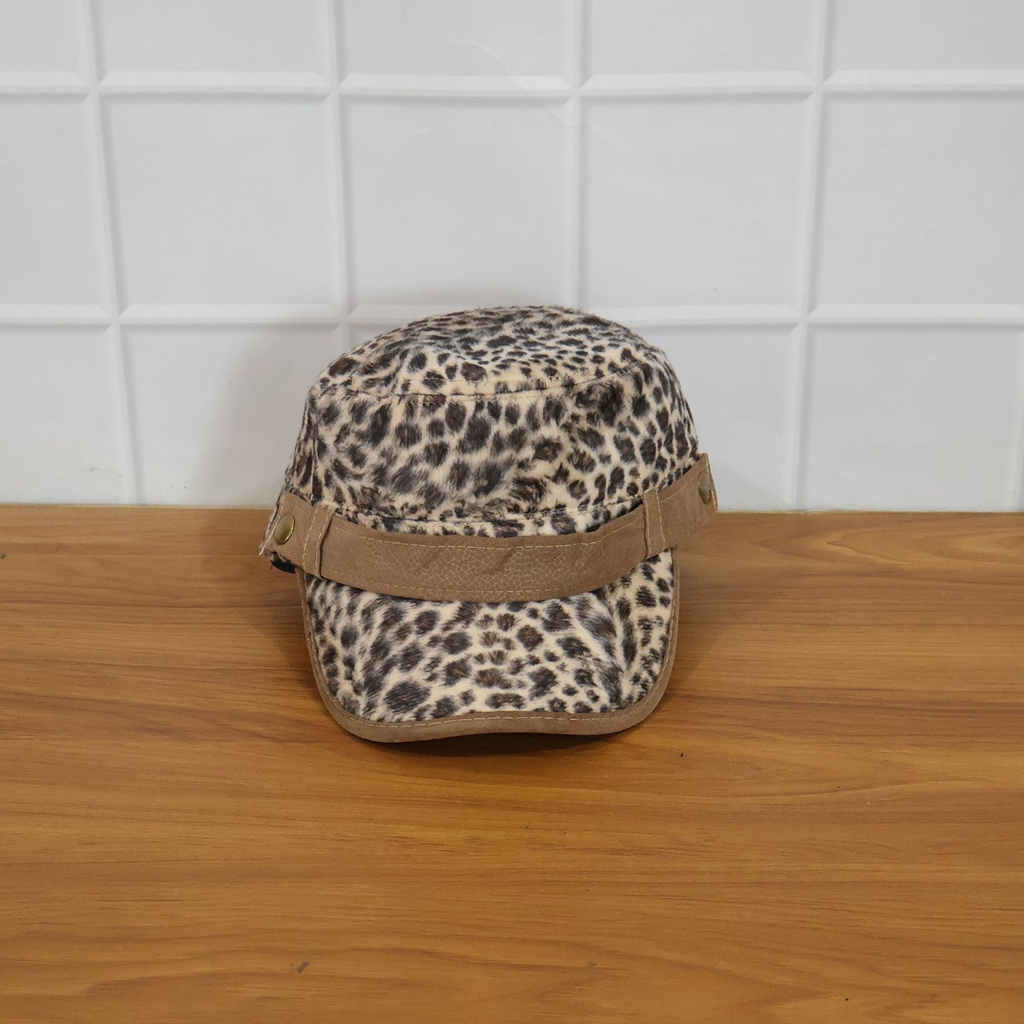 Stylish Leopard Print Military Style Cap (1 Pc)