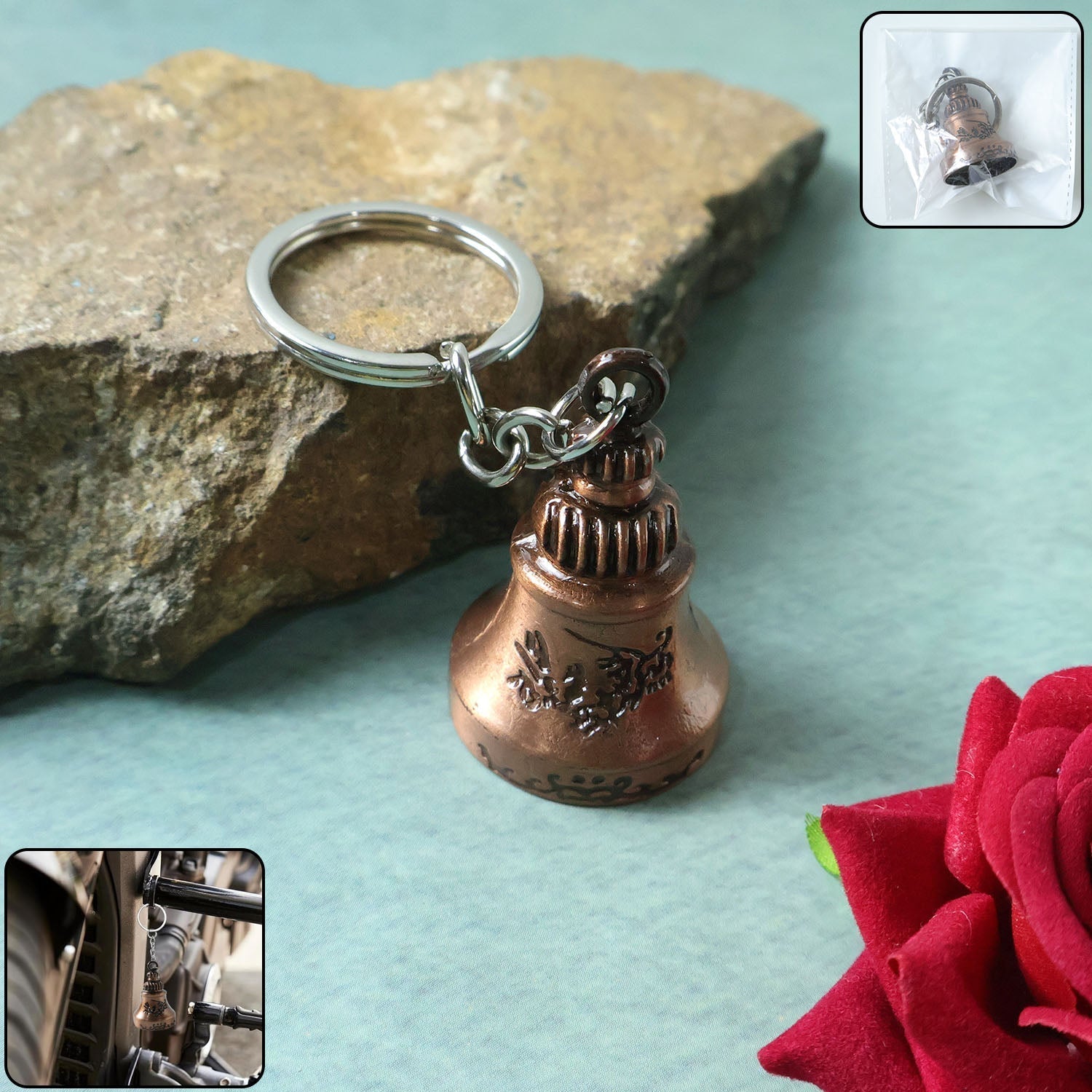 Bell Shape Mini Metal Keychain (1 Pc)