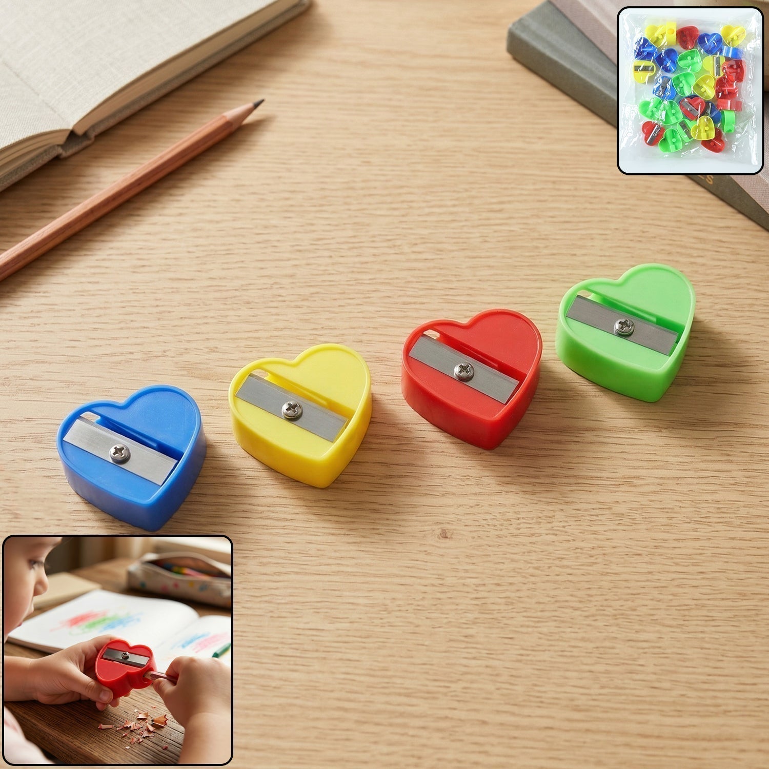Heart Shape Pencil Sharpener (28 Pc Set)