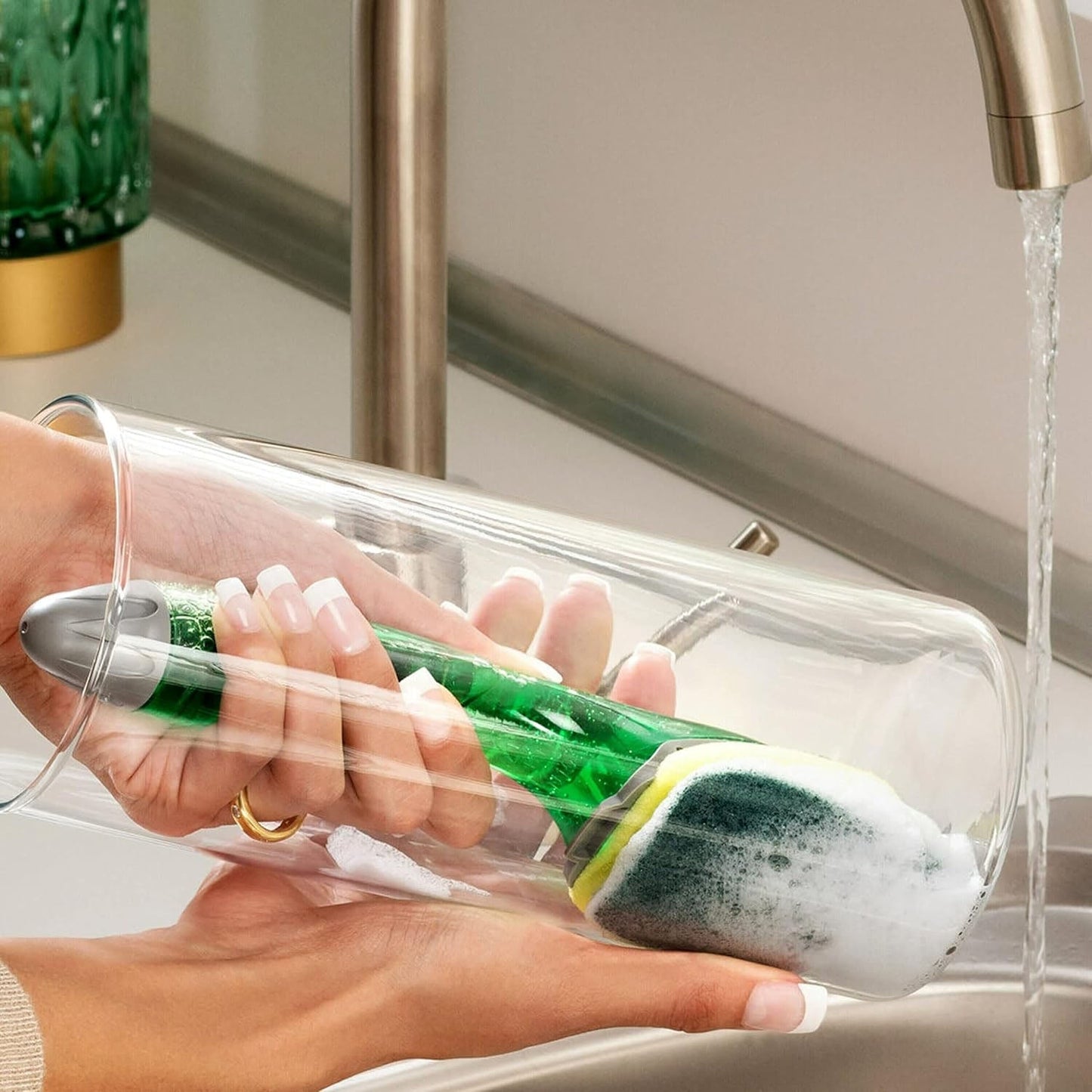 Heavy Duty Soap Dispensing Dishwand Scrubber Brush (1 Pc)