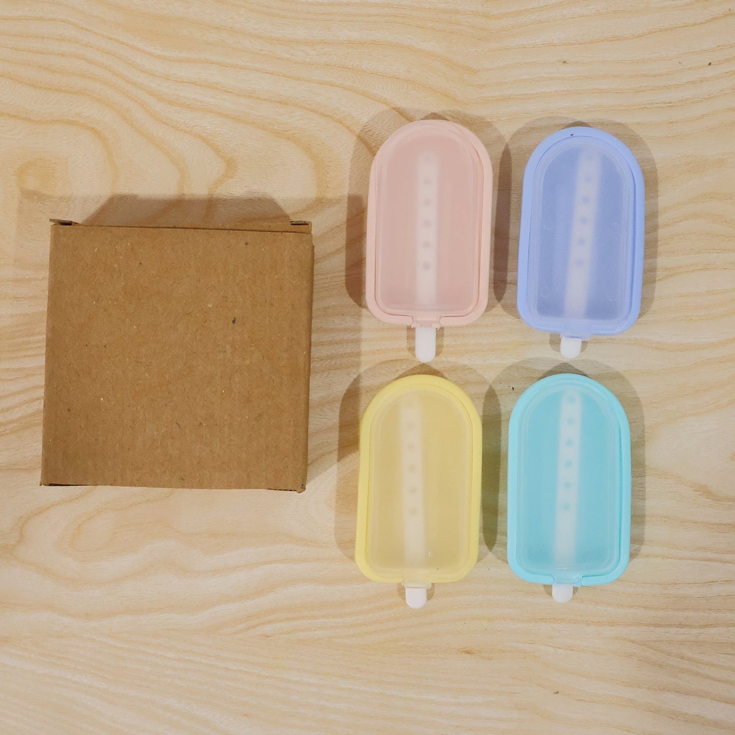 Premium Silicone Ice Cream Popsicle Mold Set 4 Pc