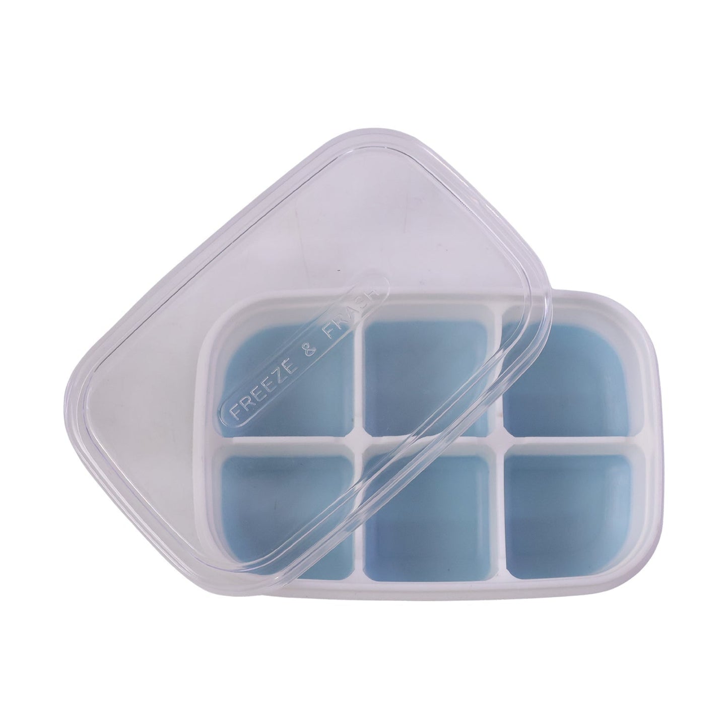 Mini Plastic 6 Cavity Ice Tray - Freeze & Fresh, Compact Ice Cube Tray