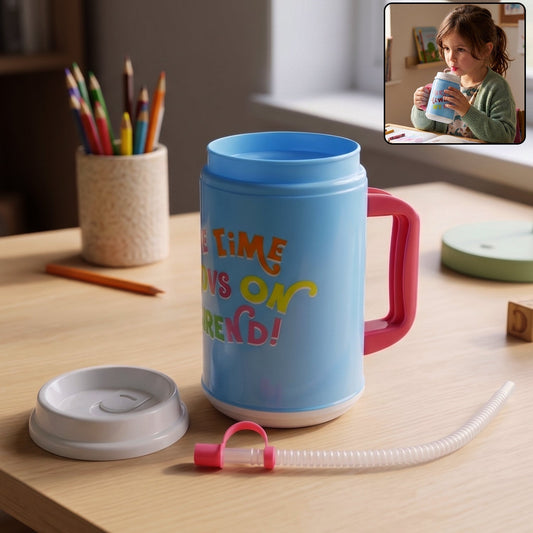 Big Plastic Insulated Mug With Straw 1 Pc 709 ML