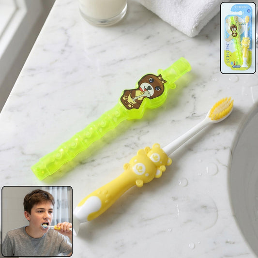Kids Cartoon Design Toothbrush with Musical Whistle Set (2 Pc Set)