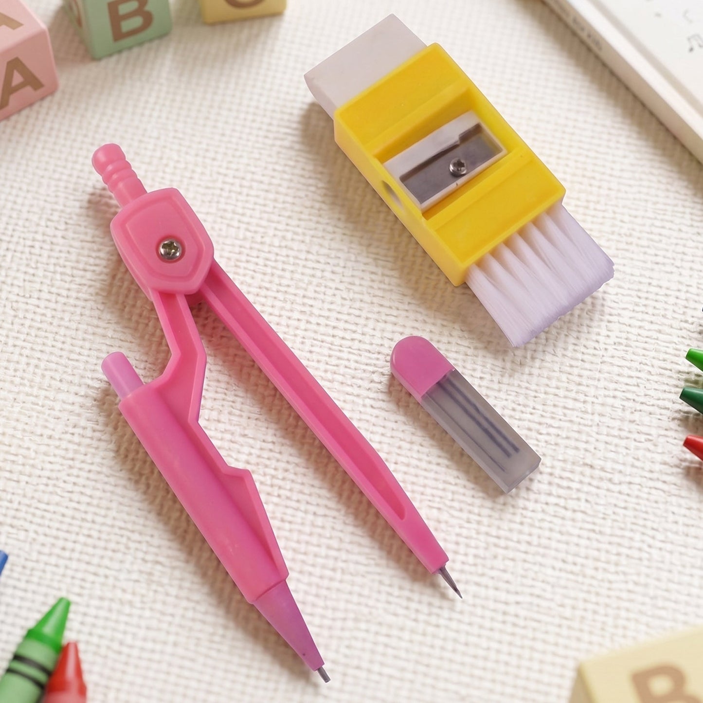 Kids Mini Stationery Set – Complete Geometry Tools for School