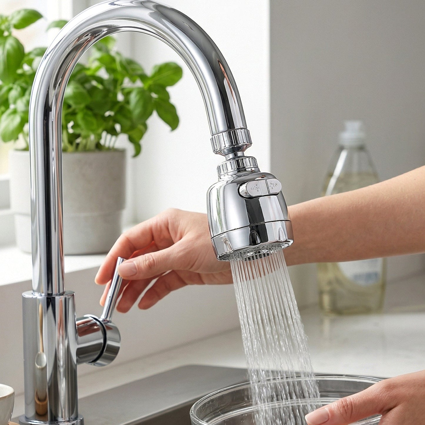 360 Degree Rotating Faucet Water Saving Tap Aerator (1 Set)