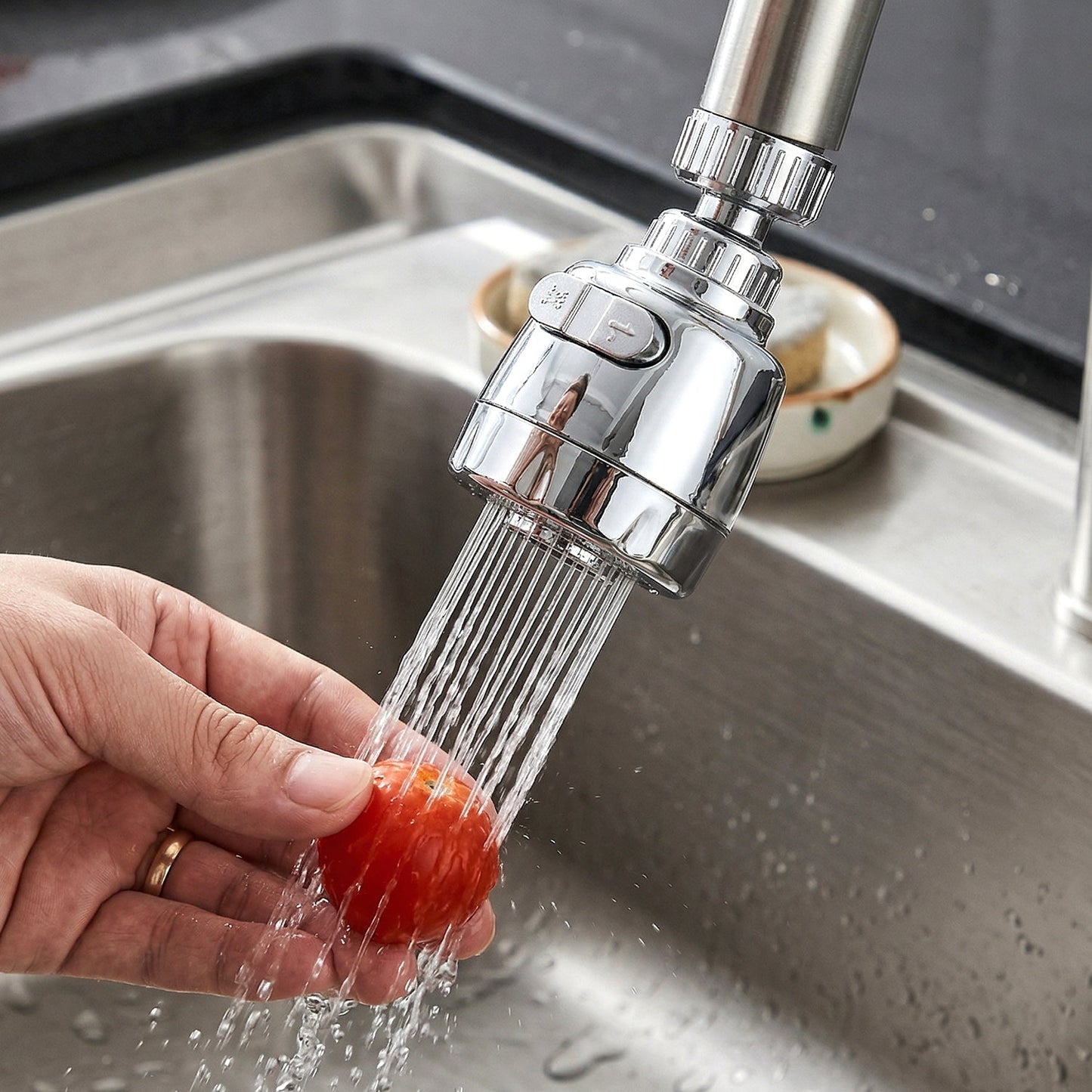 360 Degree Rotating Faucet Water Saving Tap Aerator (1 Set)