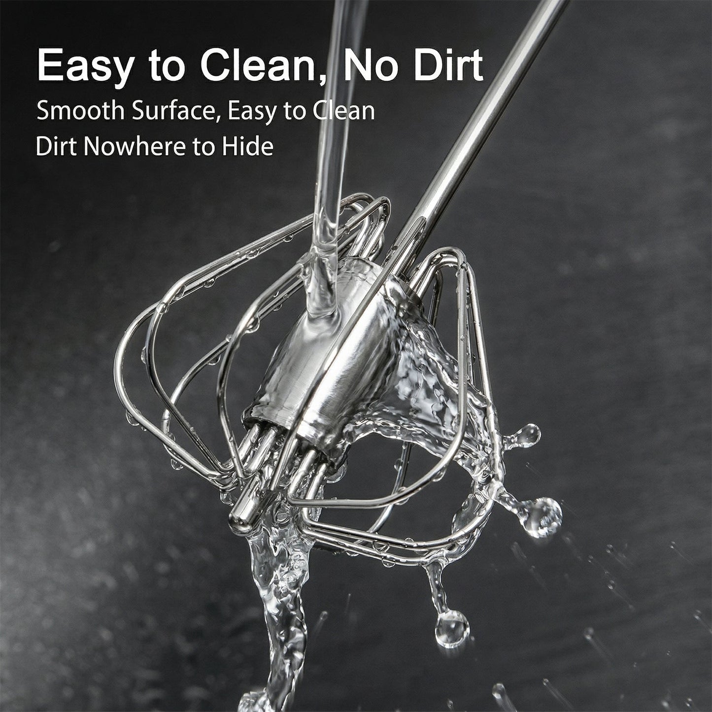 Stainless Steel Hand Push Rotary Whisk (1 Pc, 29 Cm)