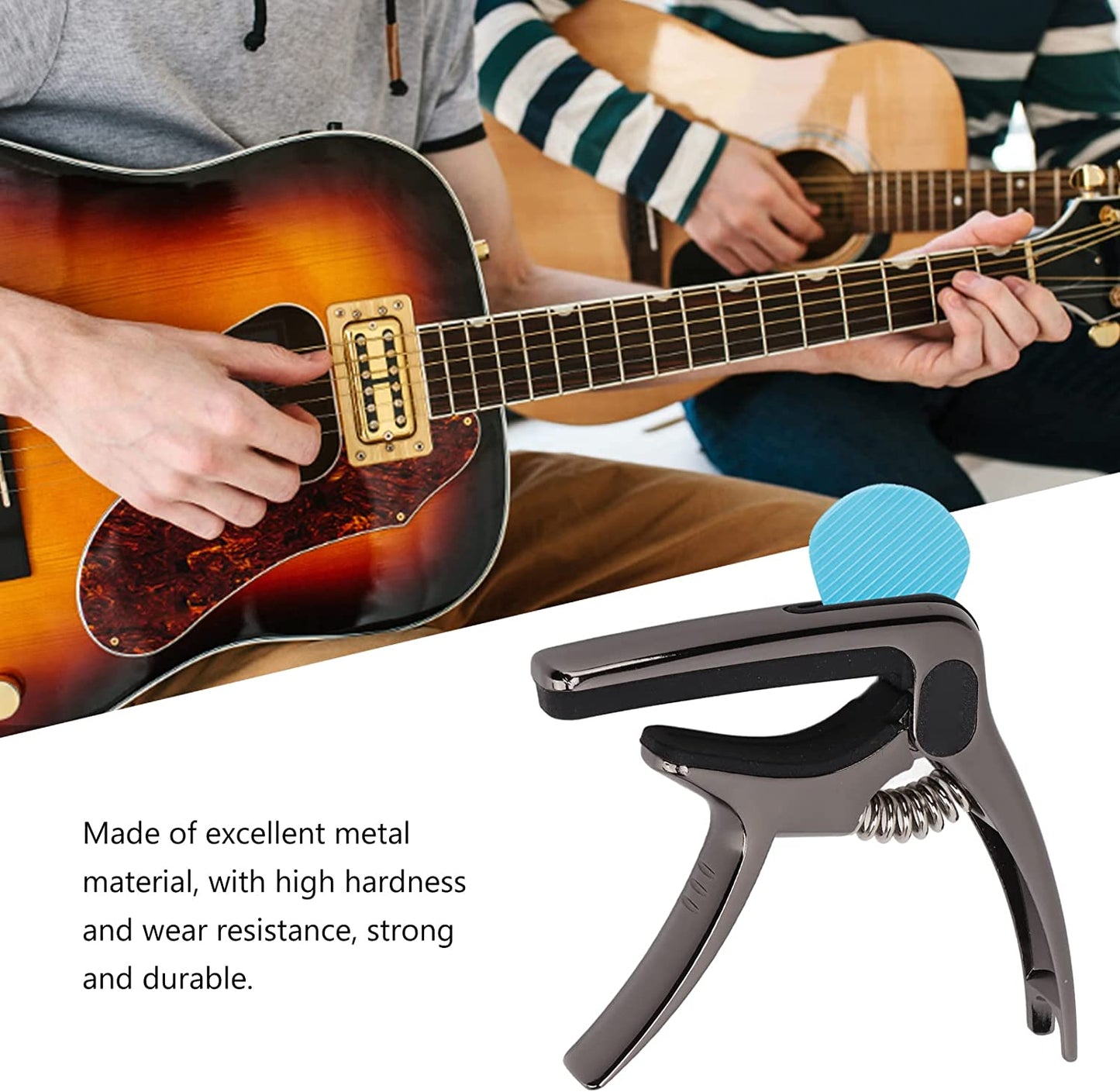 Guitar Capo with Pickup Stand â€“ Soft Capo for Acoustic & Electric Instruments