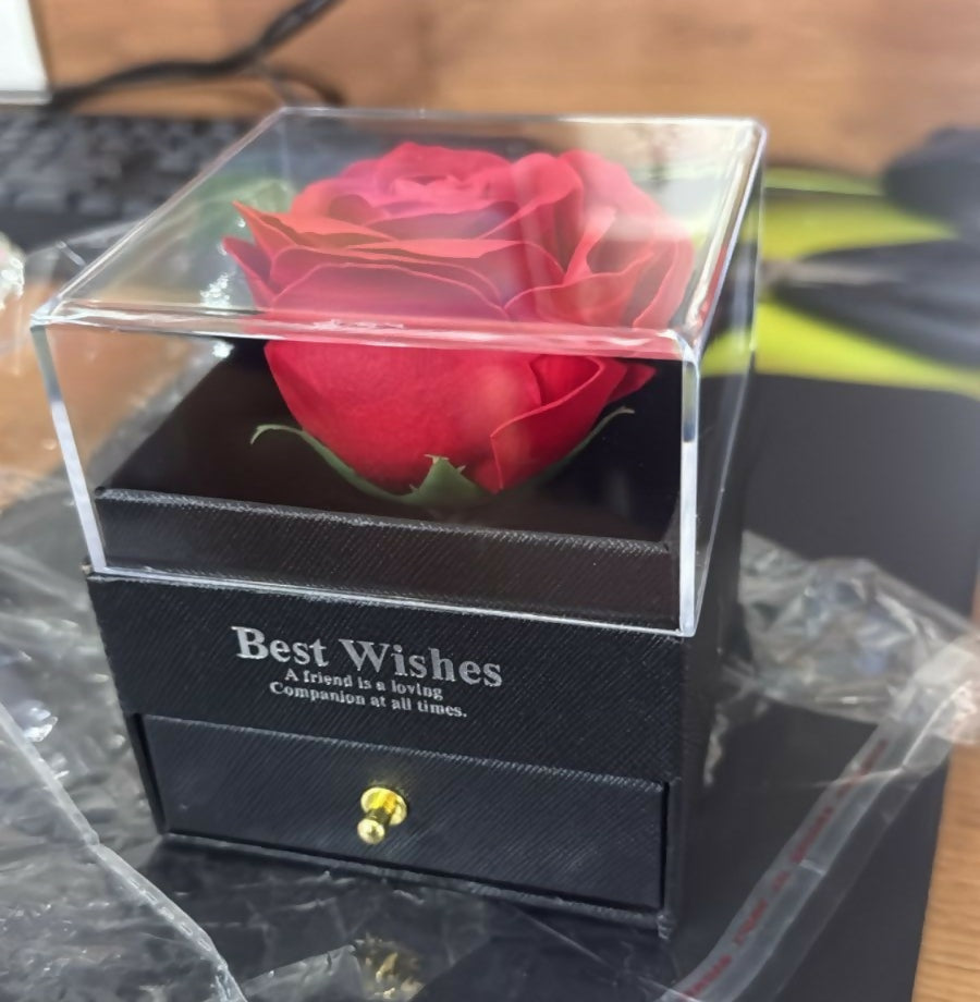Eternal Rose Gift Box with Necklace Drawer Romantic Gift Decor