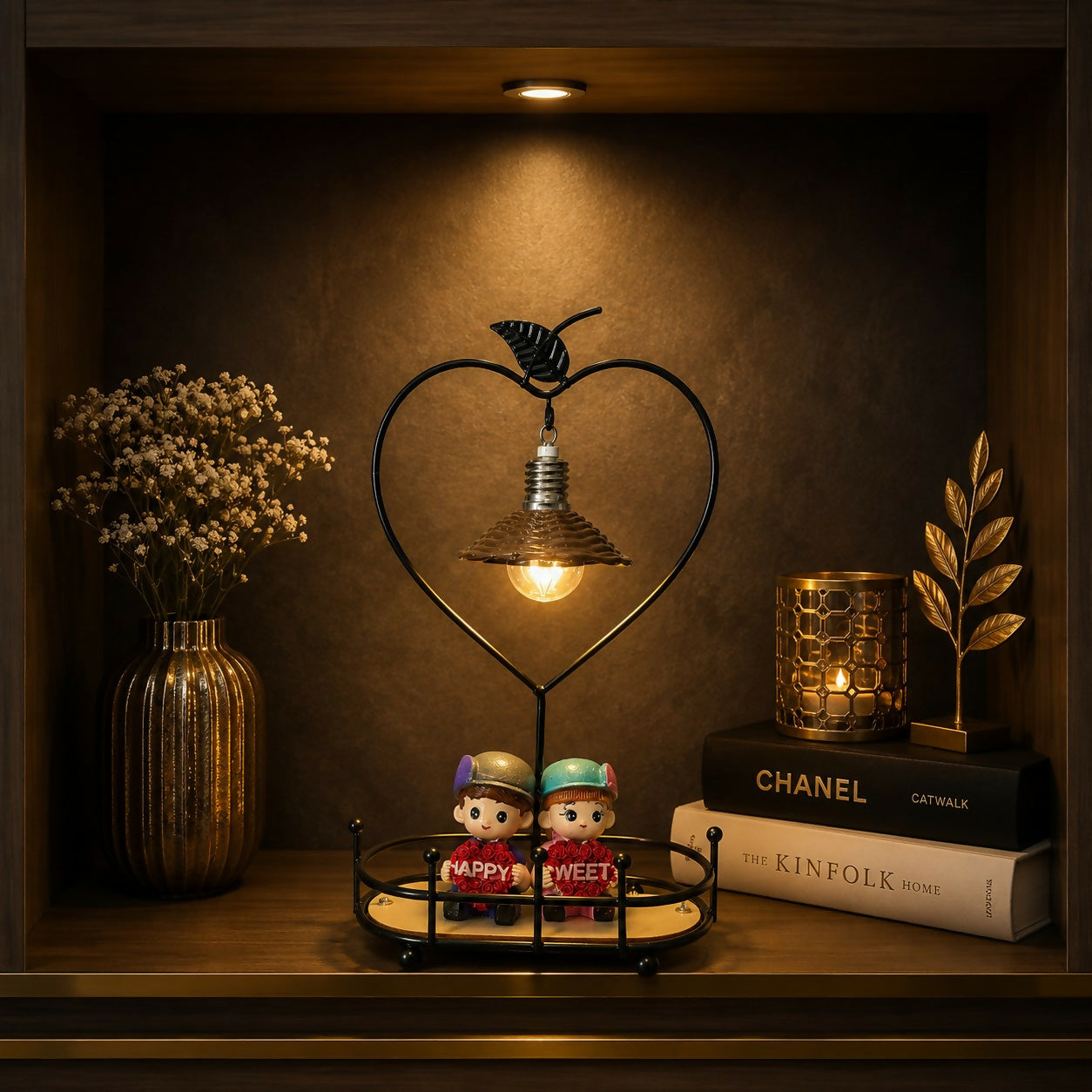 Romantic Couple Table Lamp Showpiece for Bedroom & Home Decor