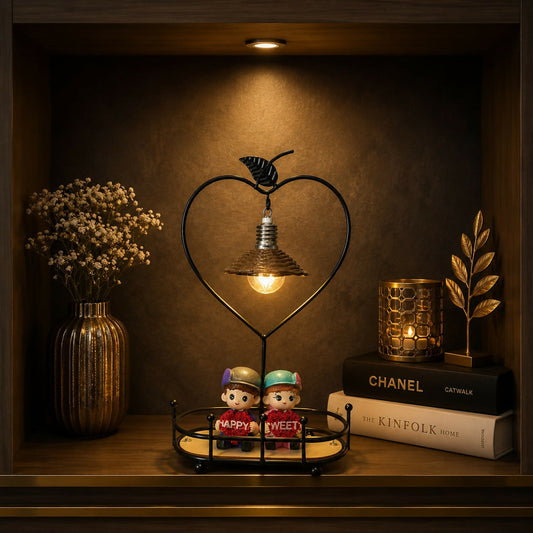 Romantic Couple Table Lamp Showpiece for Bedroom & Home Decor