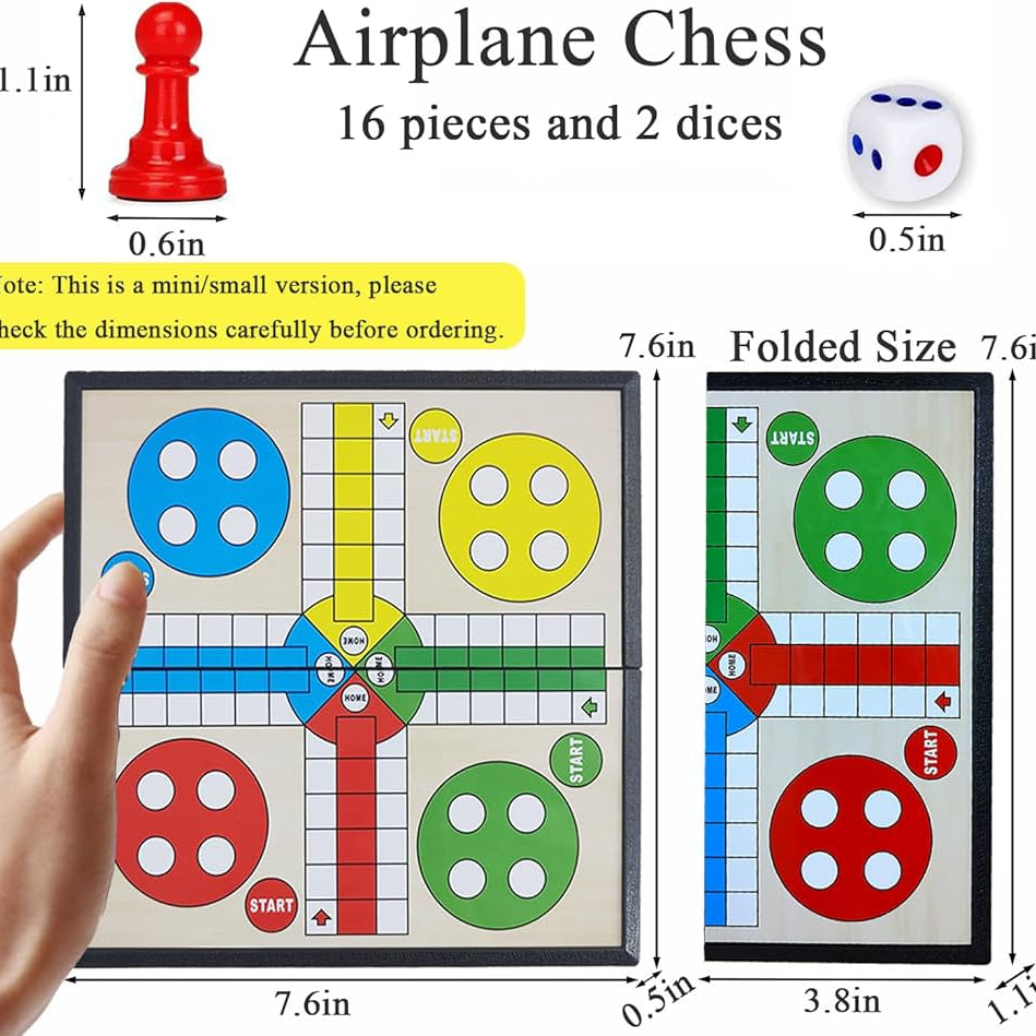 Magnetic Ludo Game Board Portable Travel Game for Kids & Family