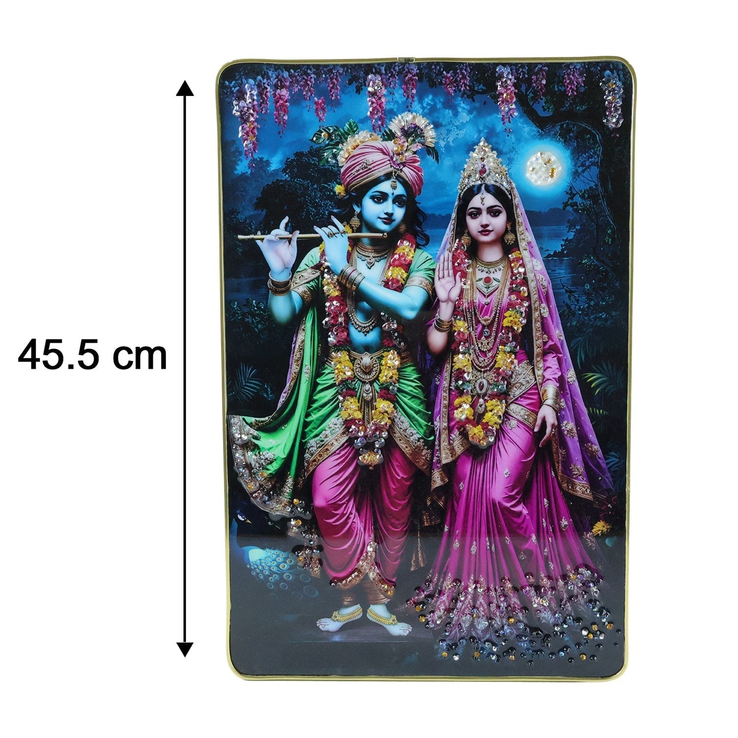 Decorative Radha Krishna Wall Frame 1 Pc (45x30 Cm)