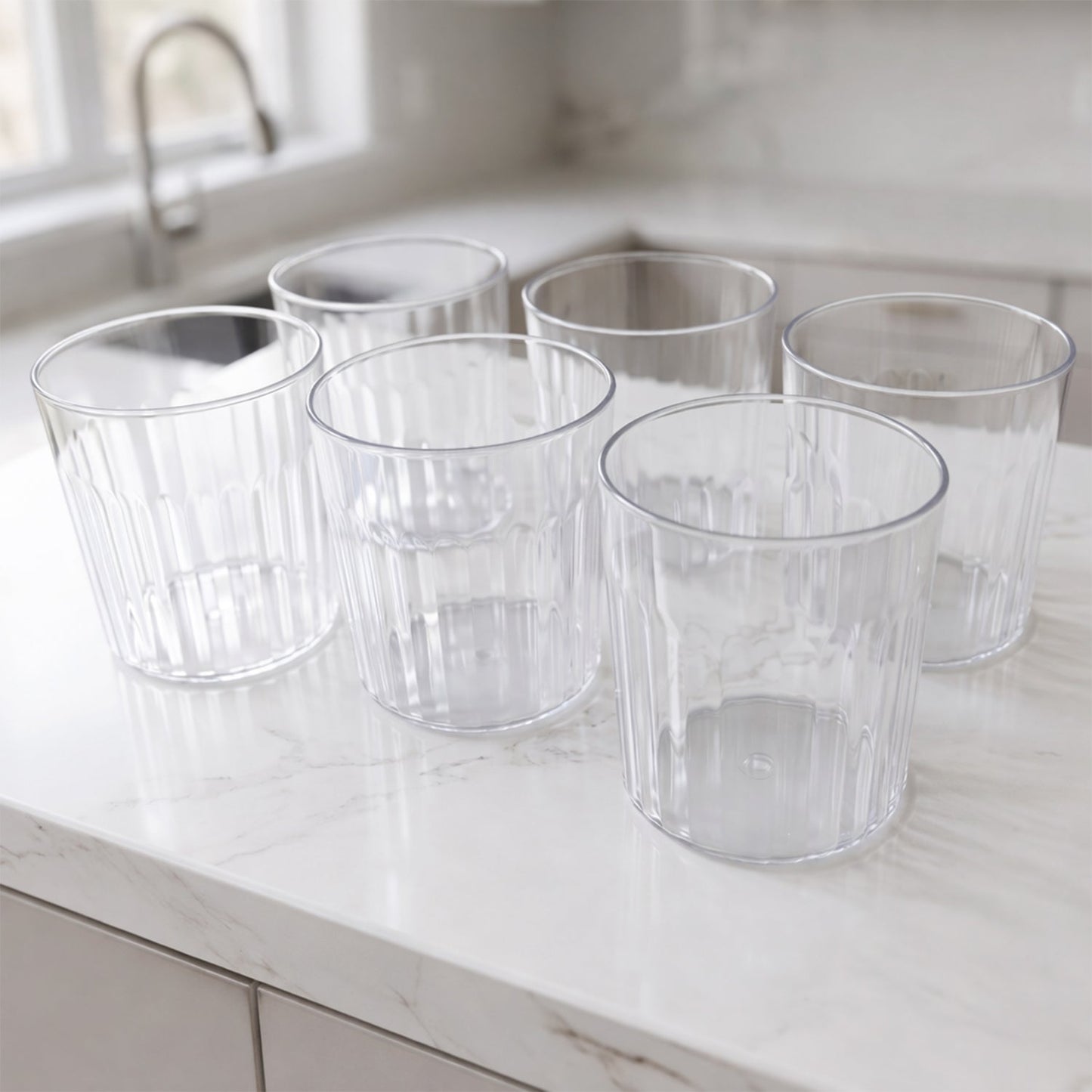 Premium Transparent Drinking Glass Set (6 Pc Set, 300 ML Approx)