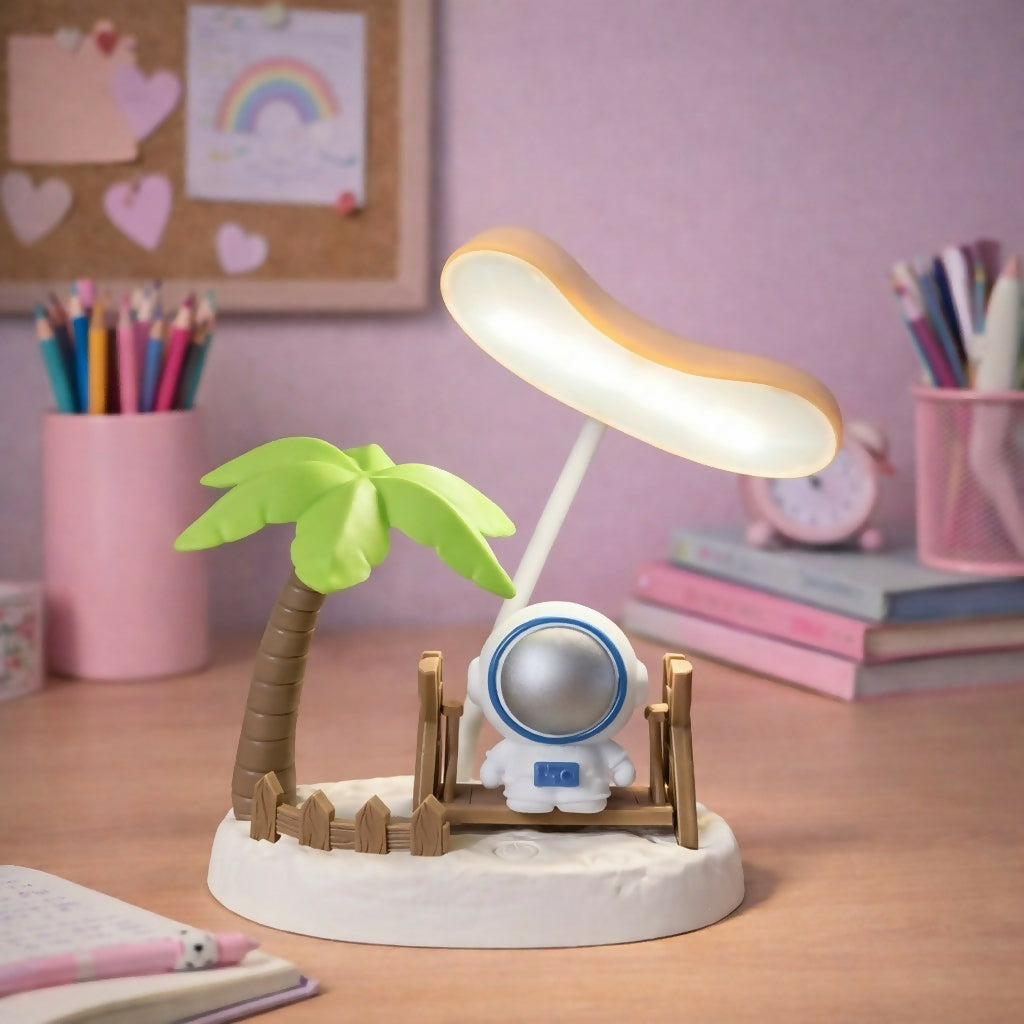 Astronaut Swing Desk Lamp with 3 Modes LED Light for Kids