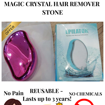 Magic Crystal Hair Remover Stone – Painless Exfoliating Hair Removal Tool for Smooth Skin (Reusable & Portable)