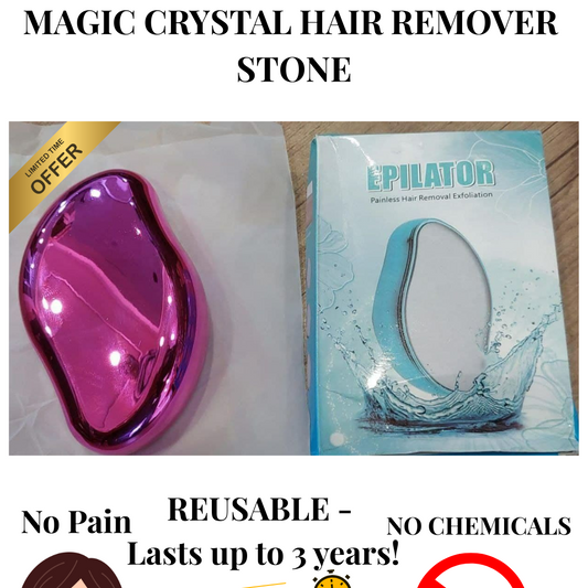Magic Crystal Hair Remover Stone – Painless Exfoliating Hair Removal Tool for Smooth Skin (Reusable & Portable)