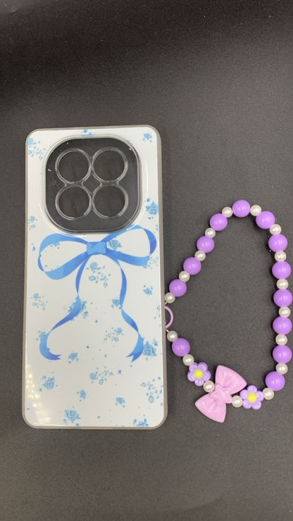 Leopard & Bow Luxury Case with Beaded Charm for Vivo, Samsung, Oppo & more.