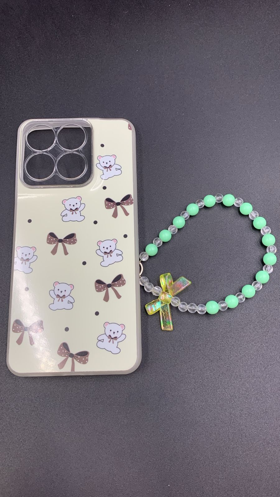 Leopard & Bow Luxury Case with Beaded Charm for Vivo, Samsung, Oppo & more.