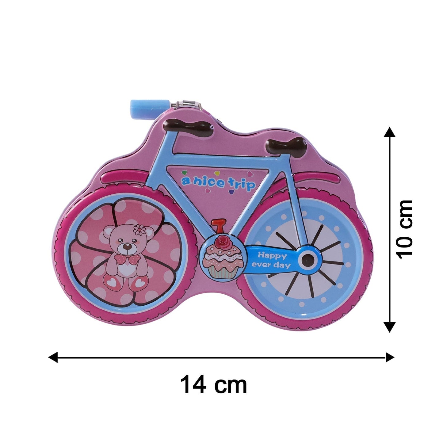 Bicycle Shape Piggy Bank With Lock & Key– 1 Pc,