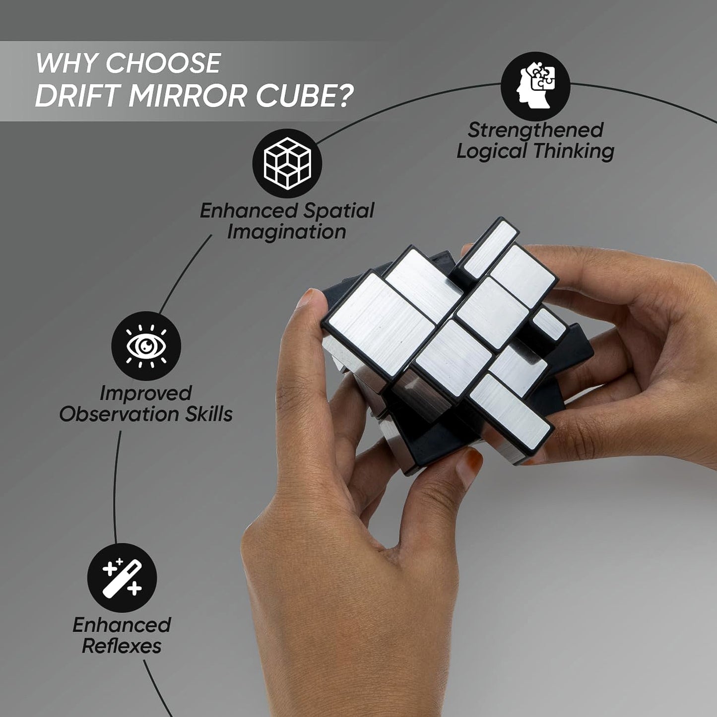 Mirror Cube â€“ 3x3 Puzzle Cube with Reflective Silver Surfaces