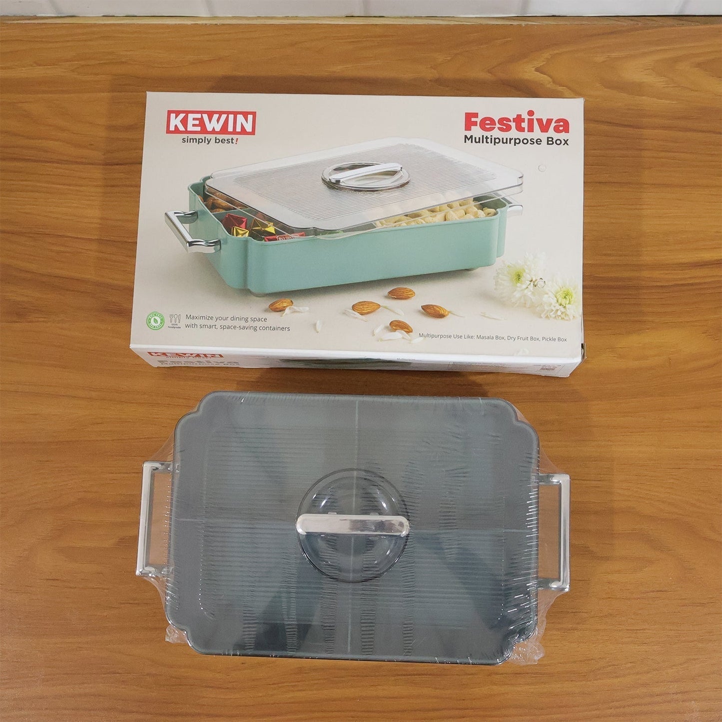 4 Compartment Multipurpose Plastic Food Storage Container (1 Pc)
