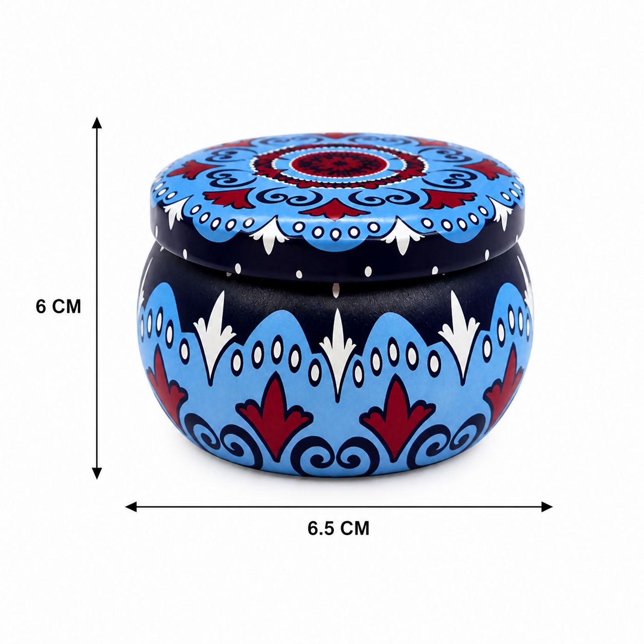 Decorative Printed Metal Storage Tin with Lid Multipurpose Container (1 PC)