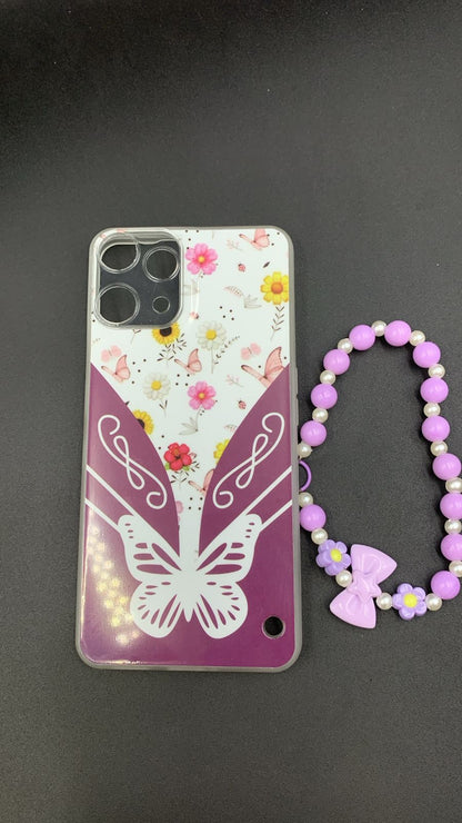 Leopard & Bow Luxury Case with Beaded Charm for Vivo, Samsung, Oppo & more.