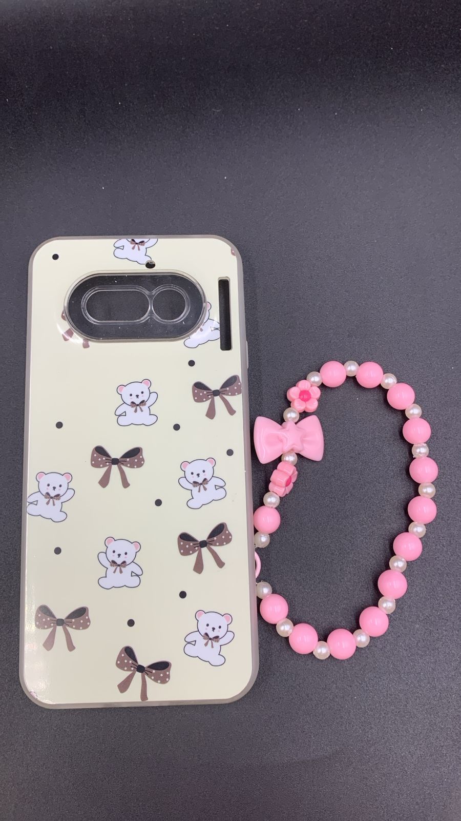 Leopard & Bow Luxury Case with Beaded Charm for Vivo, Samsung, Oppo & more.