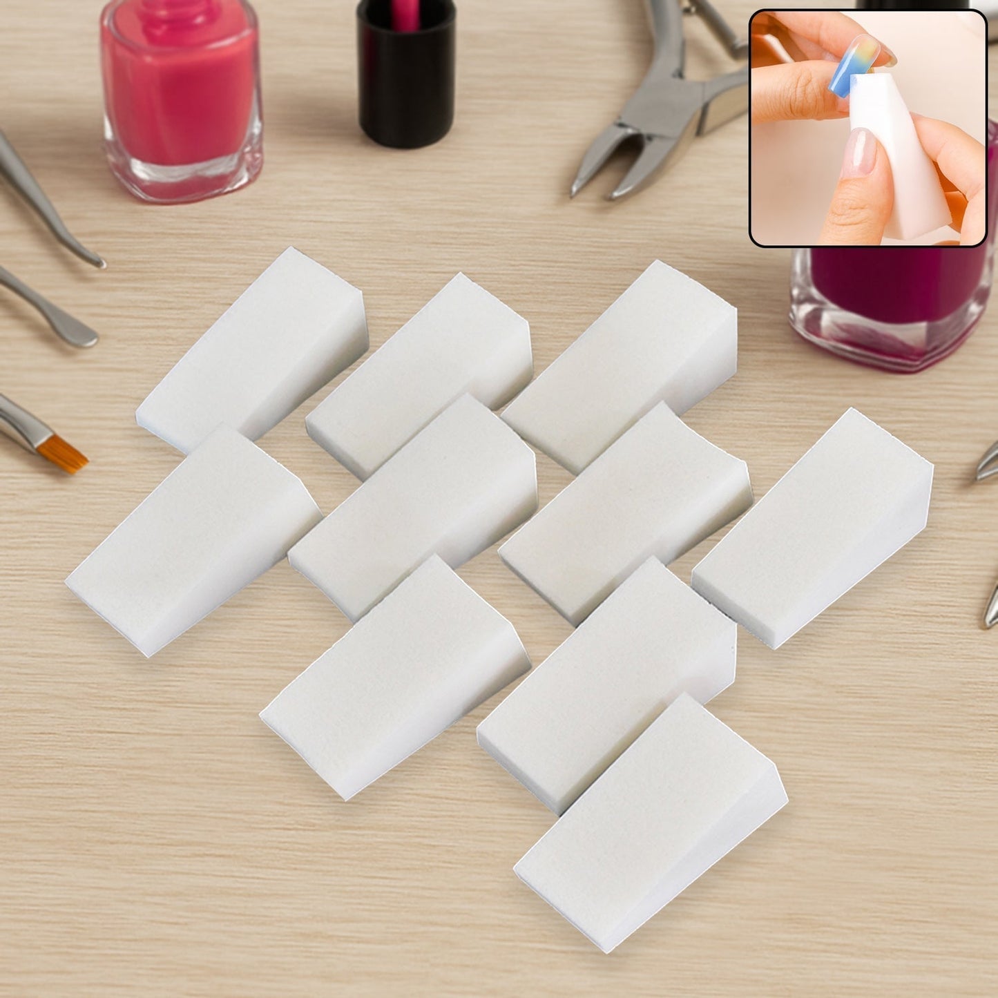 10 Pcs Nail Buffer Blocks â€“ Professional Manicure & Pedicure Nail Polishing Sponge