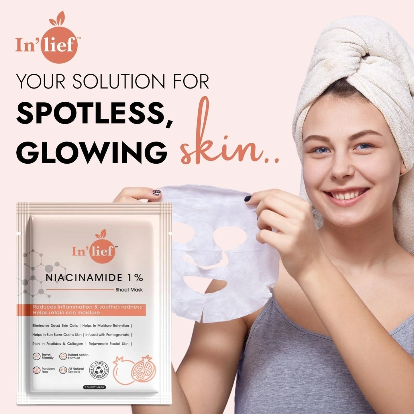 Inâ€™lief Niacinamide 1% Hydrating & Calming Facial Sheet Mask (1 Pc)