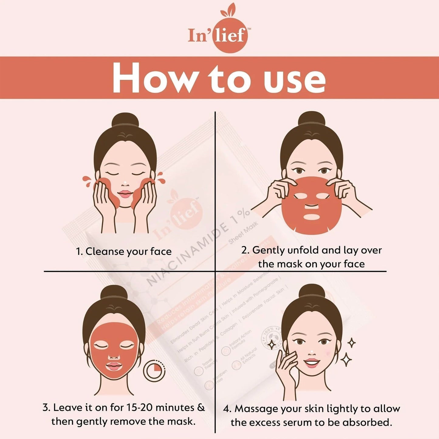 Inâ€™lief Niacinamide 1% Hydrating & Calming Facial Sheet Mask (1 Pc)