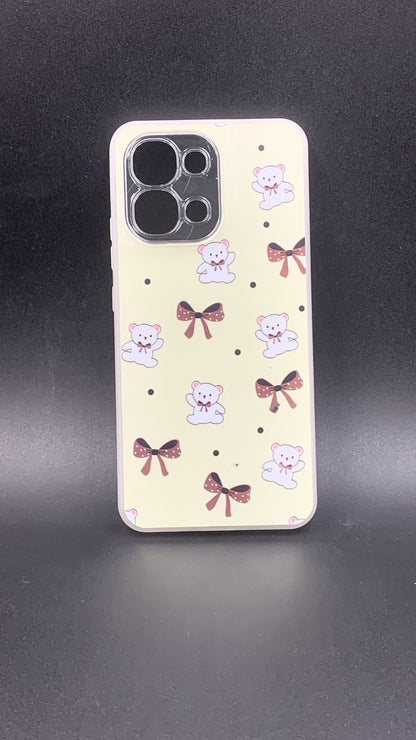 Leopard & Bow Luxury Case with Beaded Charm for Vivo, Samsung, Oppo & more.
