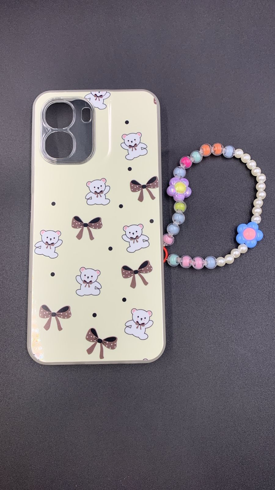 Leopard & Bow Luxury Case with Beaded Charm for Vivo, Samsung, Oppo & more.